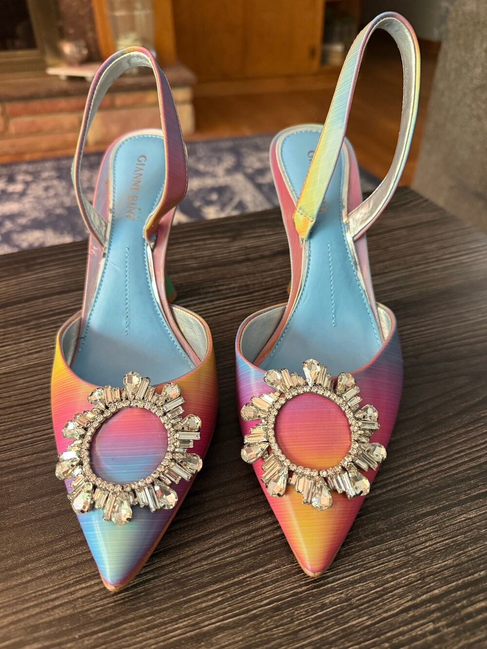 NWOT Gianni Bini "Vivyee" Rainbow Slingback Heels Sz. 8